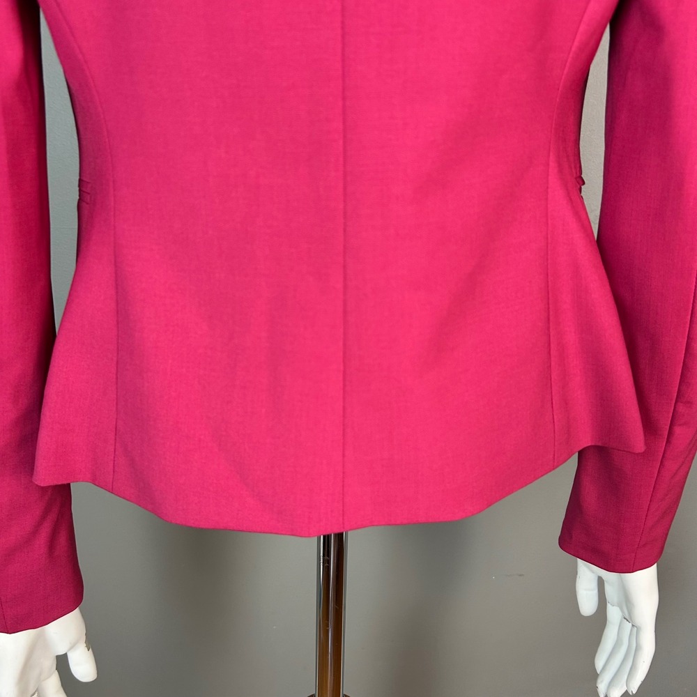Theory Lanai Blazer size 4 Stretch Wool Blazer Open Front Office Colorful Slim - Picture 6 of 10